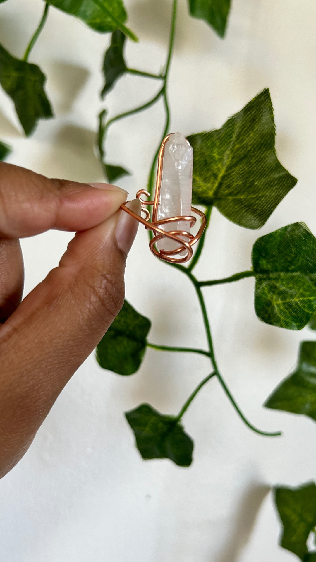 Clear Quartz Spiral Ring