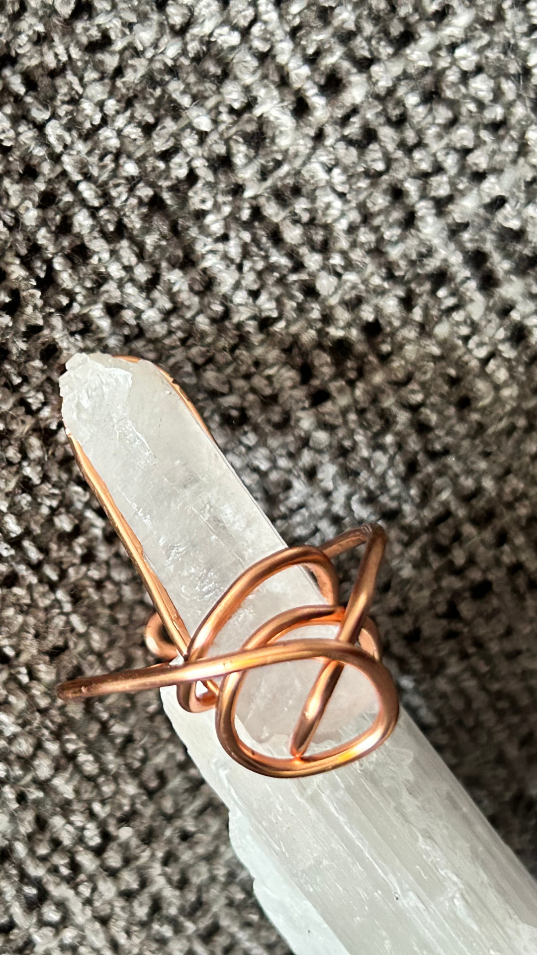 Clear Quartz Spiral Ring